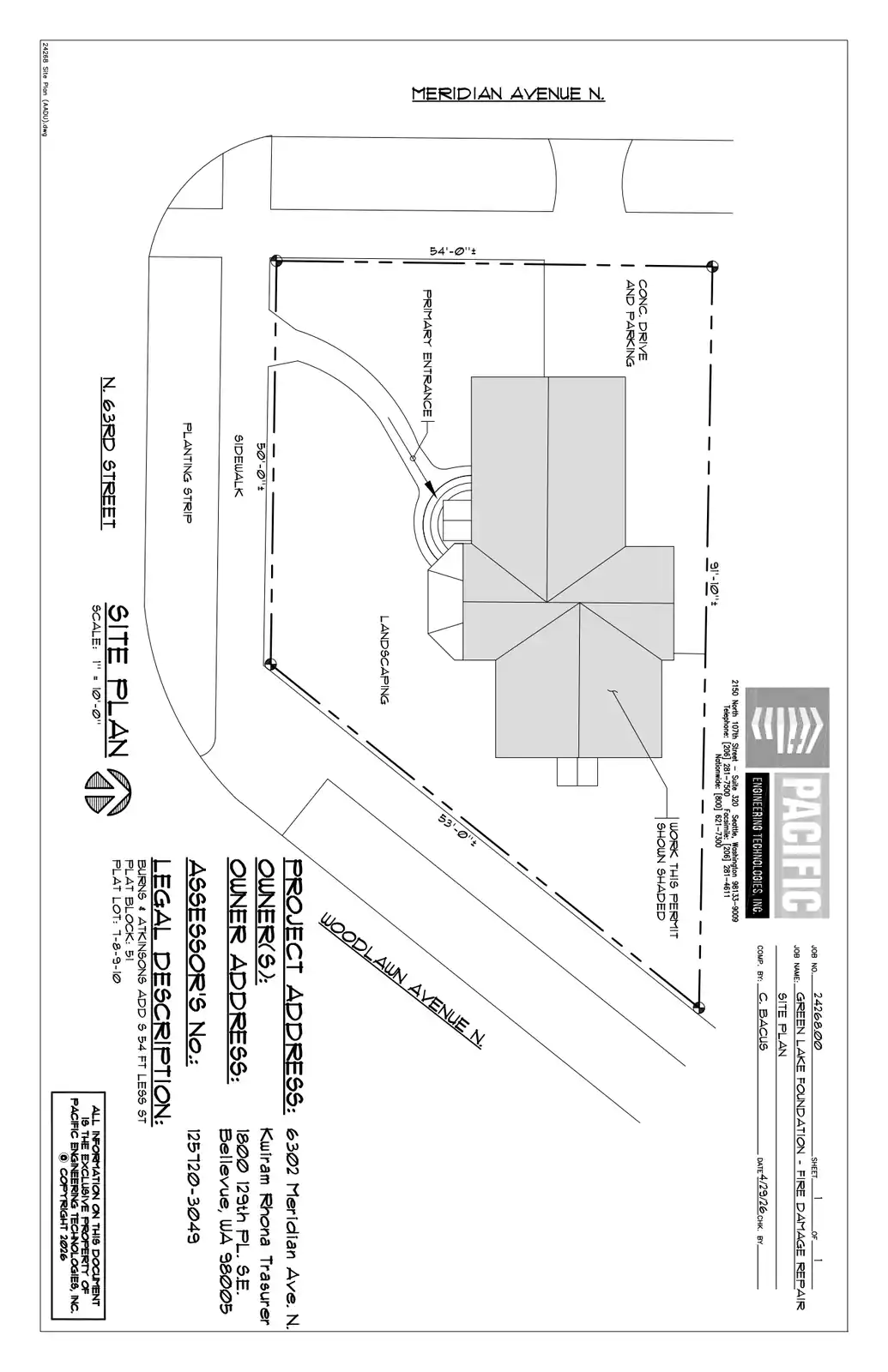 Site plan for 6302 Meridian Ave N