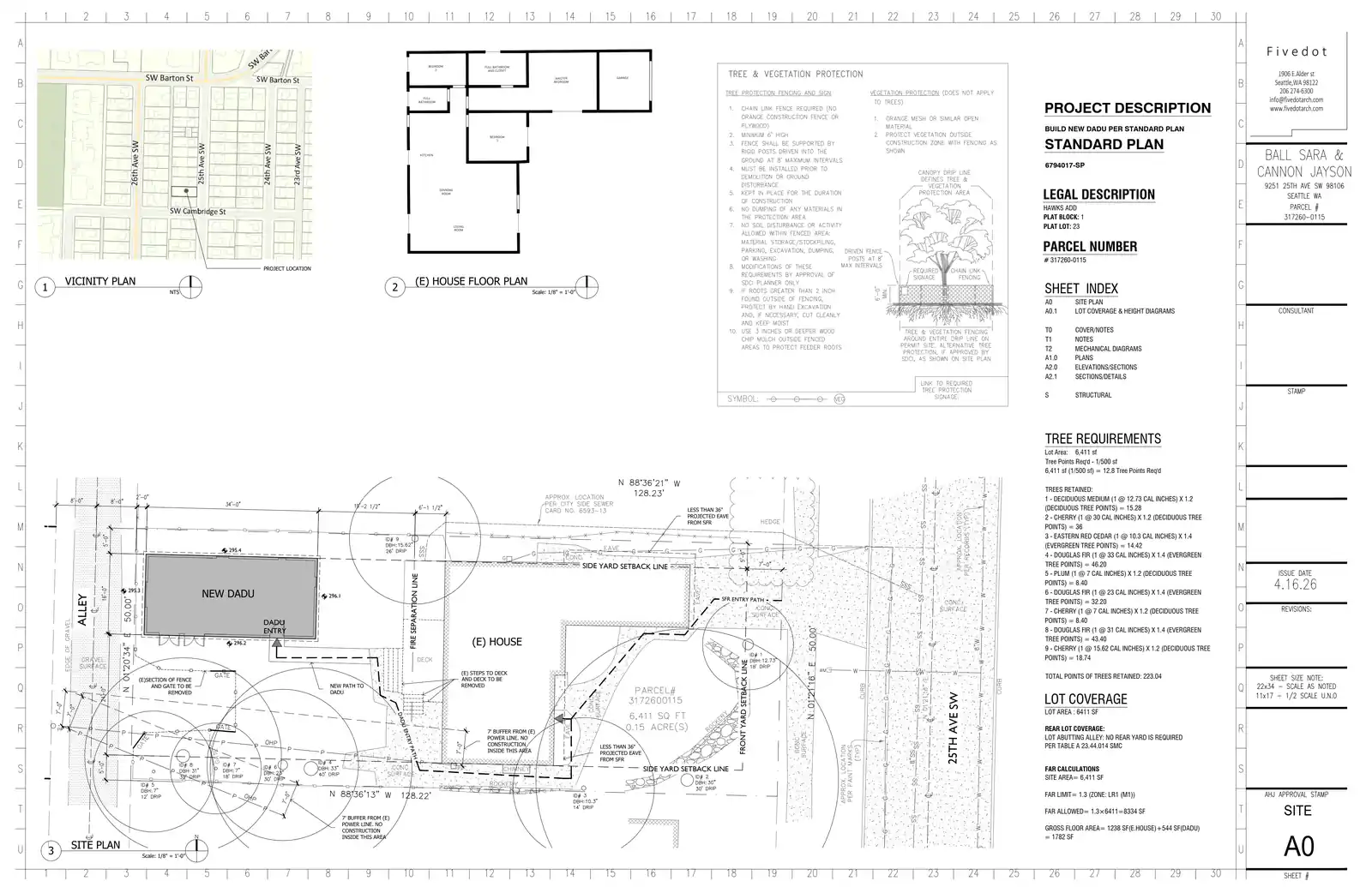 Site plan for 9253 25th Ave SW