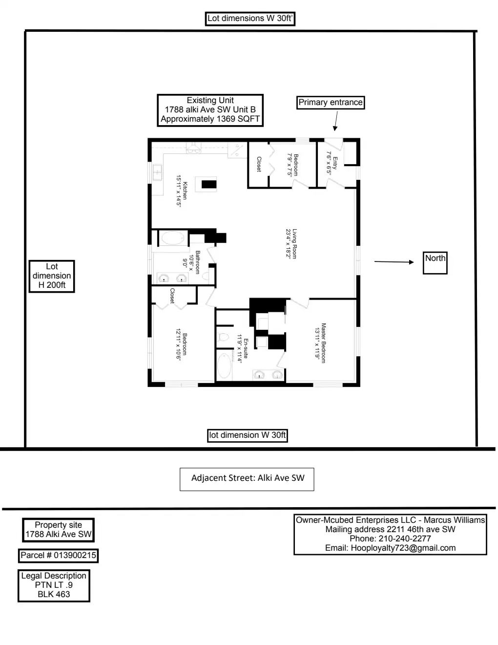 Site plan for 1788 Alki Ave SW