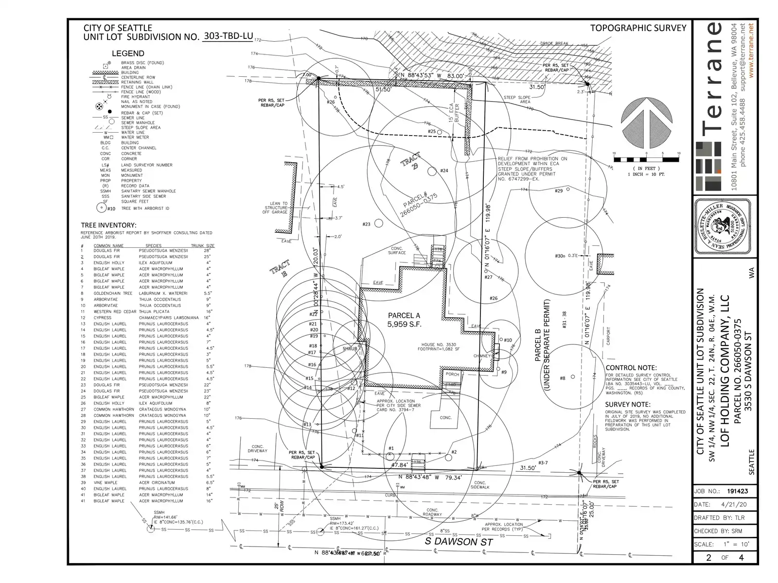 Site plan for 3530 S Dawson St