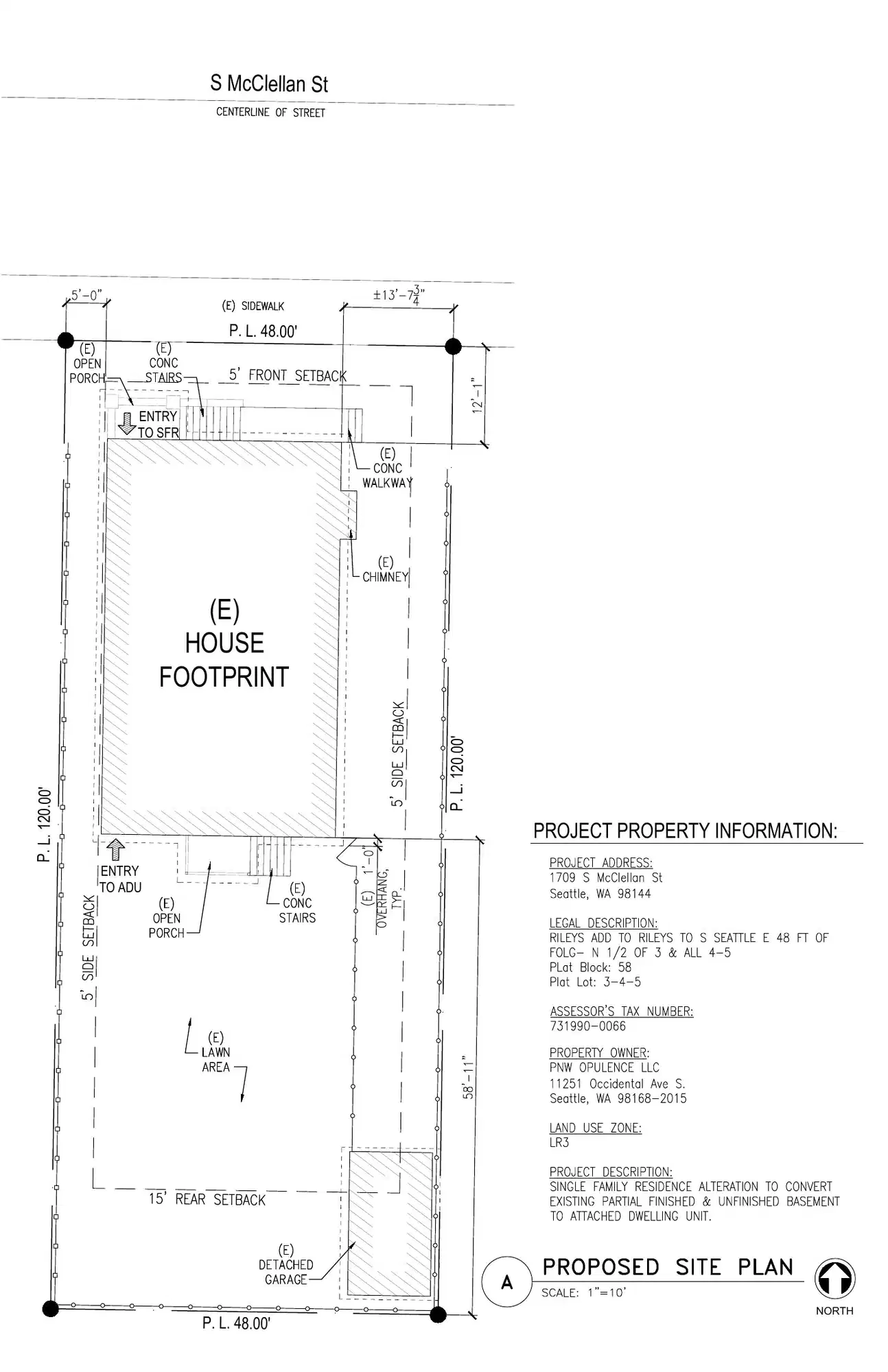 Site plan for 1709 S Mcclellan St