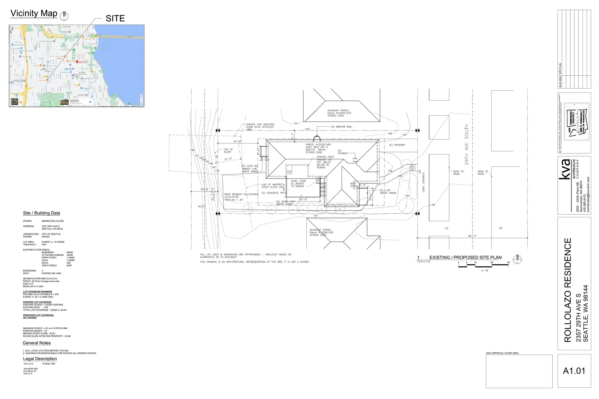 Site plan for 2357 29th Ave S