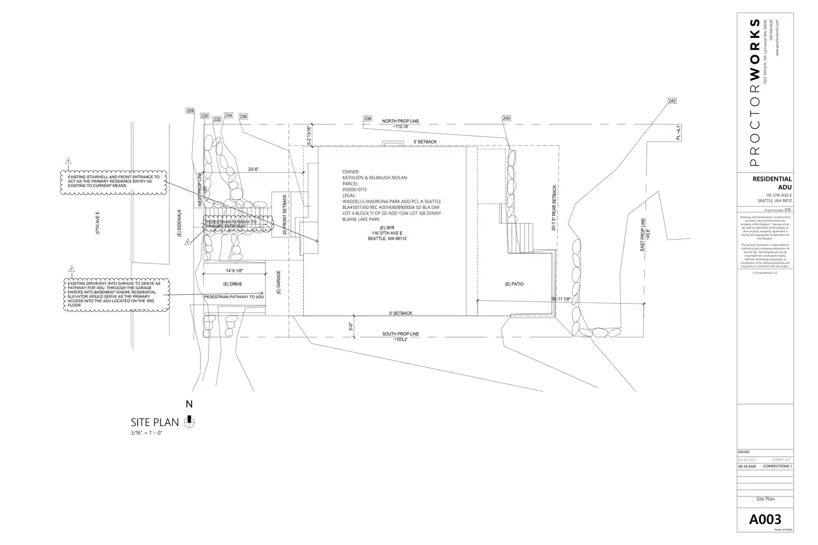 Site plan for 116 37th Ave E