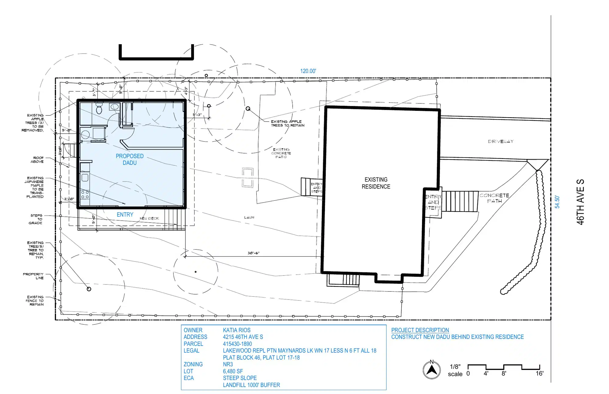 Site plan for 4213 46th Ave S
