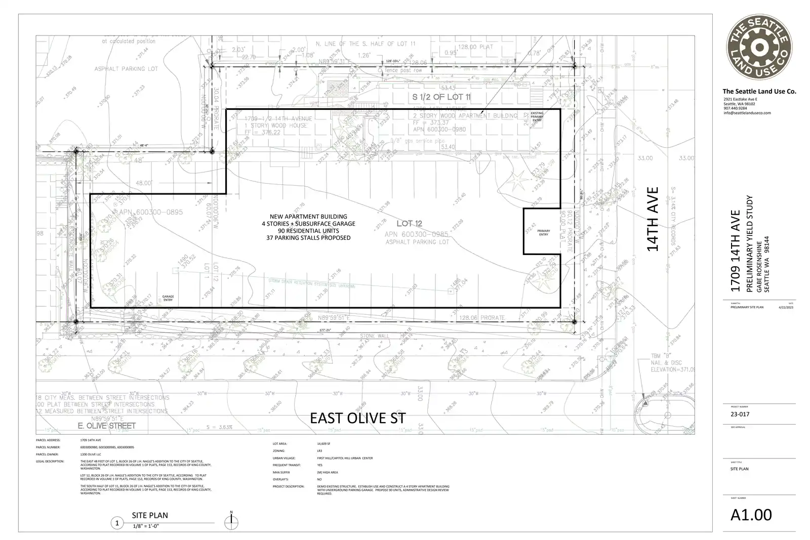 Site plan for 1709 14th Ave