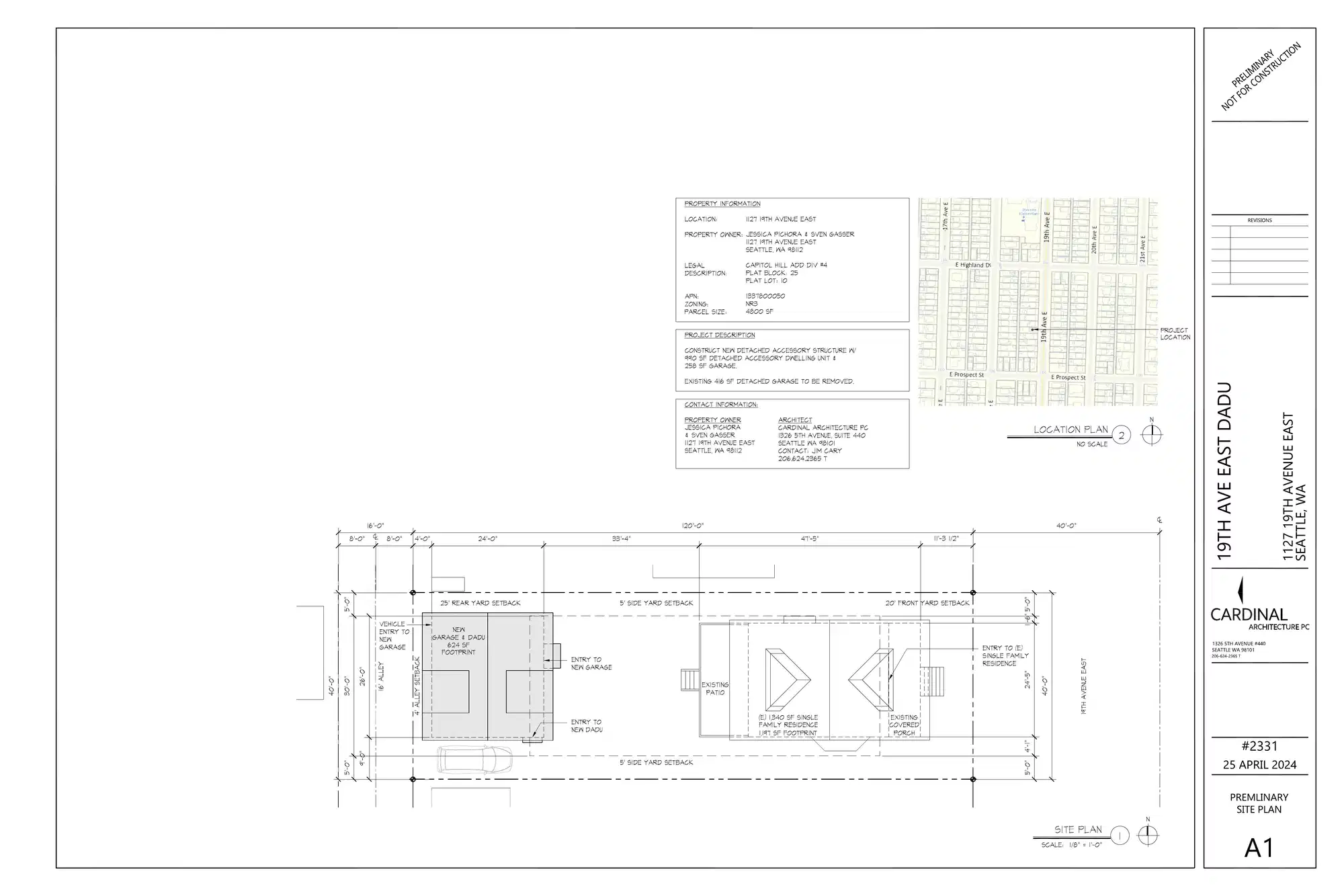 Site plan for 1125 19th Ave E