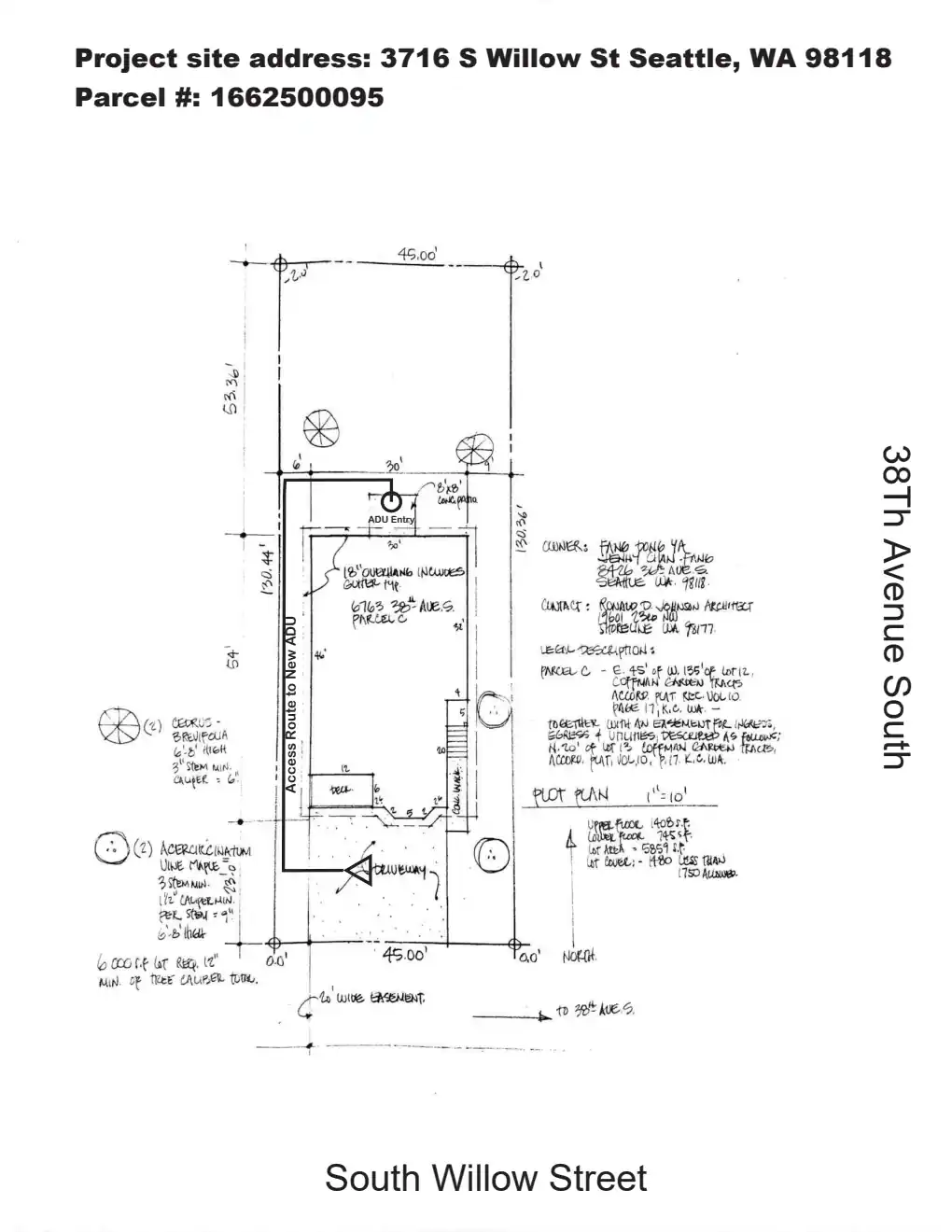Site plan for 3716 S Willow St