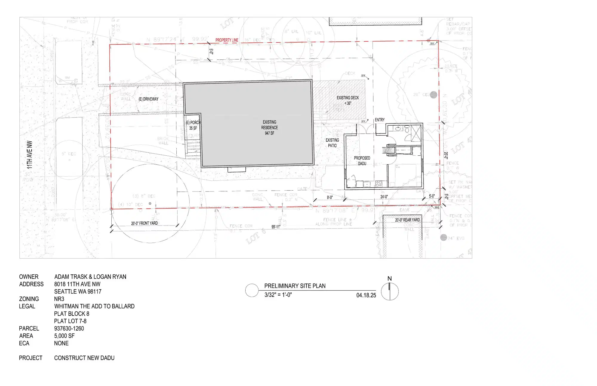 Site plan for 8016 11th Ave NW