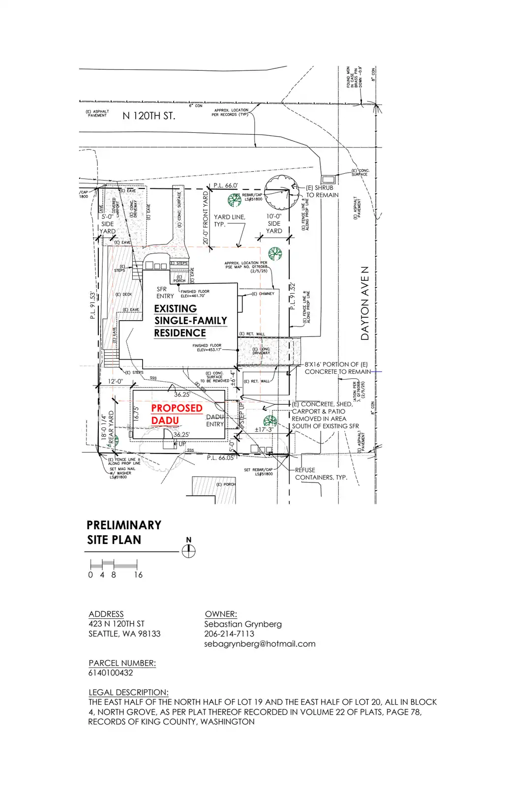 Site plan for 11755 Dayton Ave N