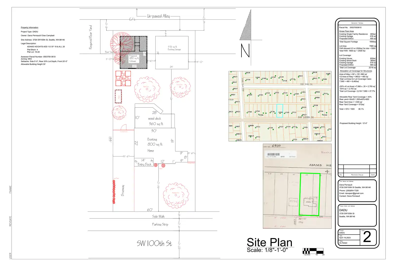 Site plan for 3726 SW 100th St