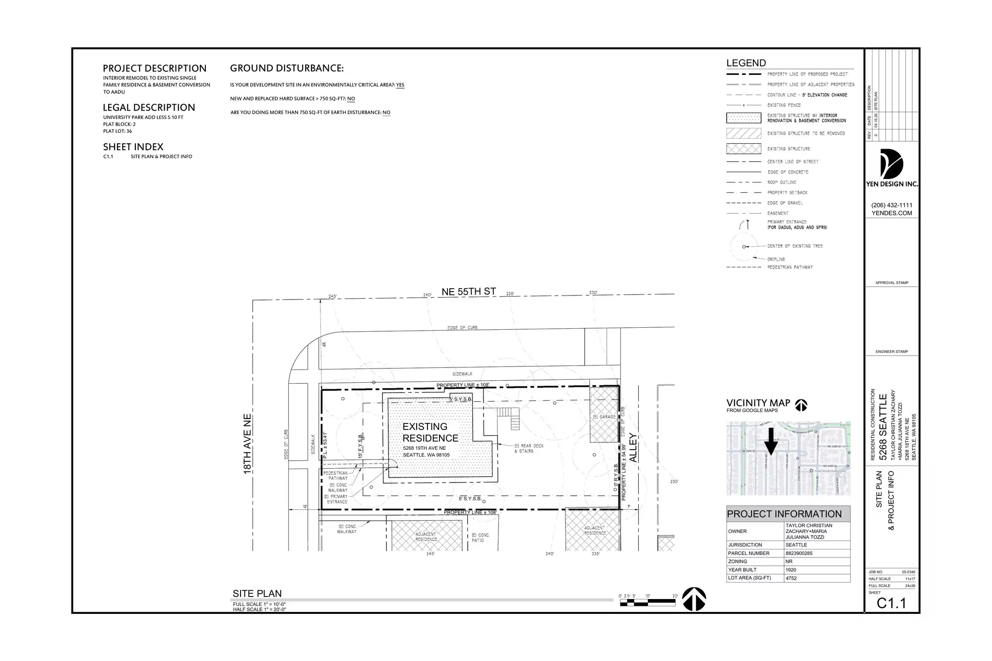 Site plan for 5268 18th Ave NE