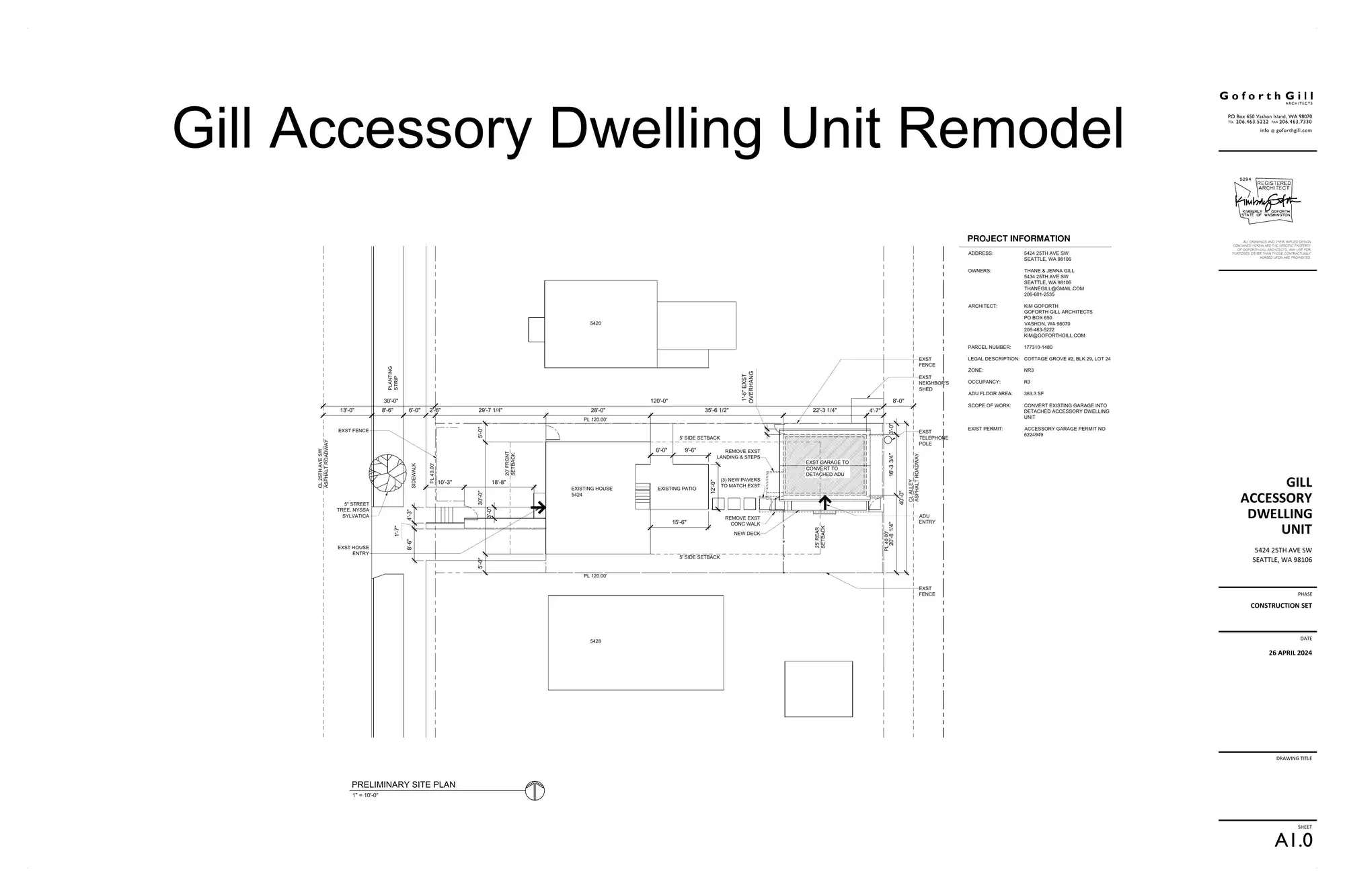 Site plan for 5426 25th Ave SW