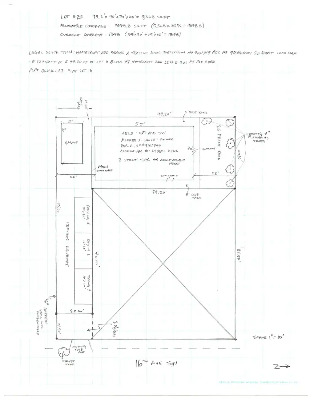 Site plan for 7023 16th Ave SW