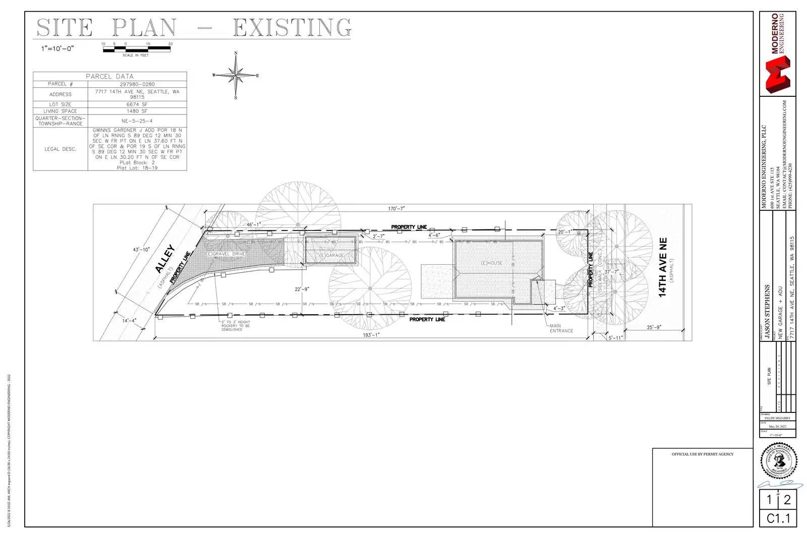 Site plan for 7715 14th Ave NE