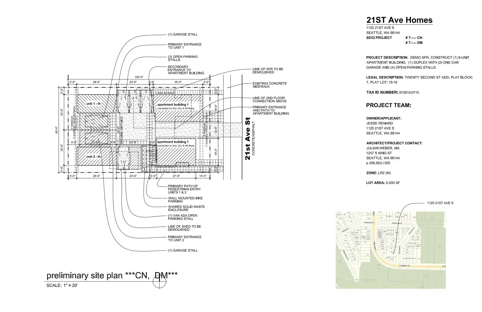 Site plan for 1125 21st Ave S
