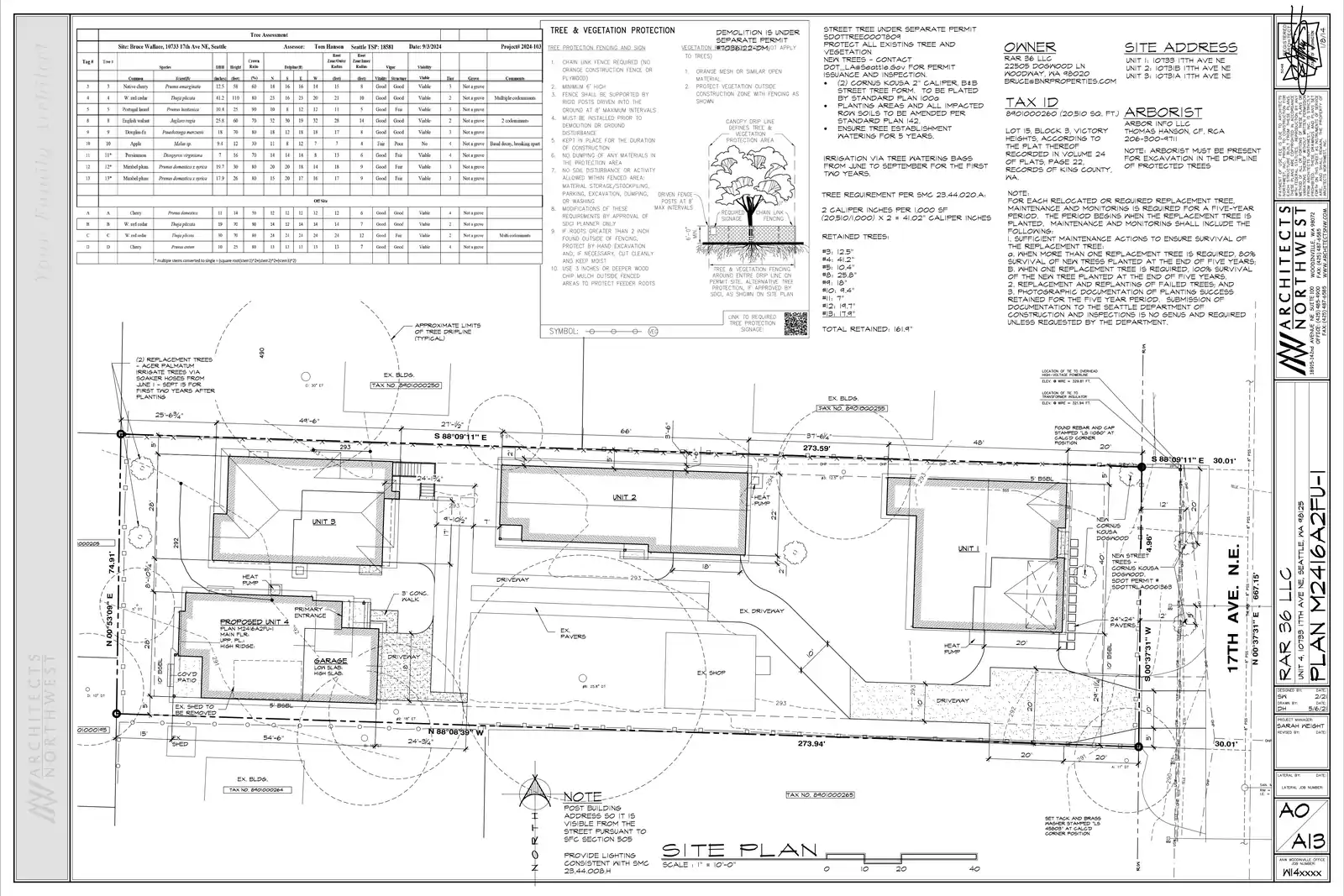 Site plan for 10731 17th Ave NE