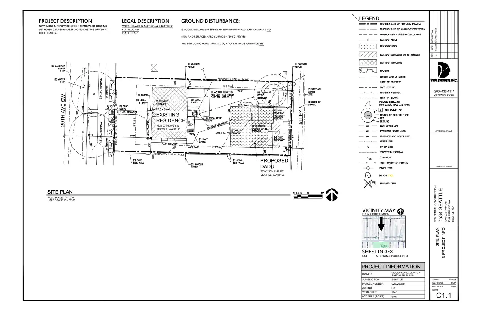 Site plan for 7534 29th Ave SW