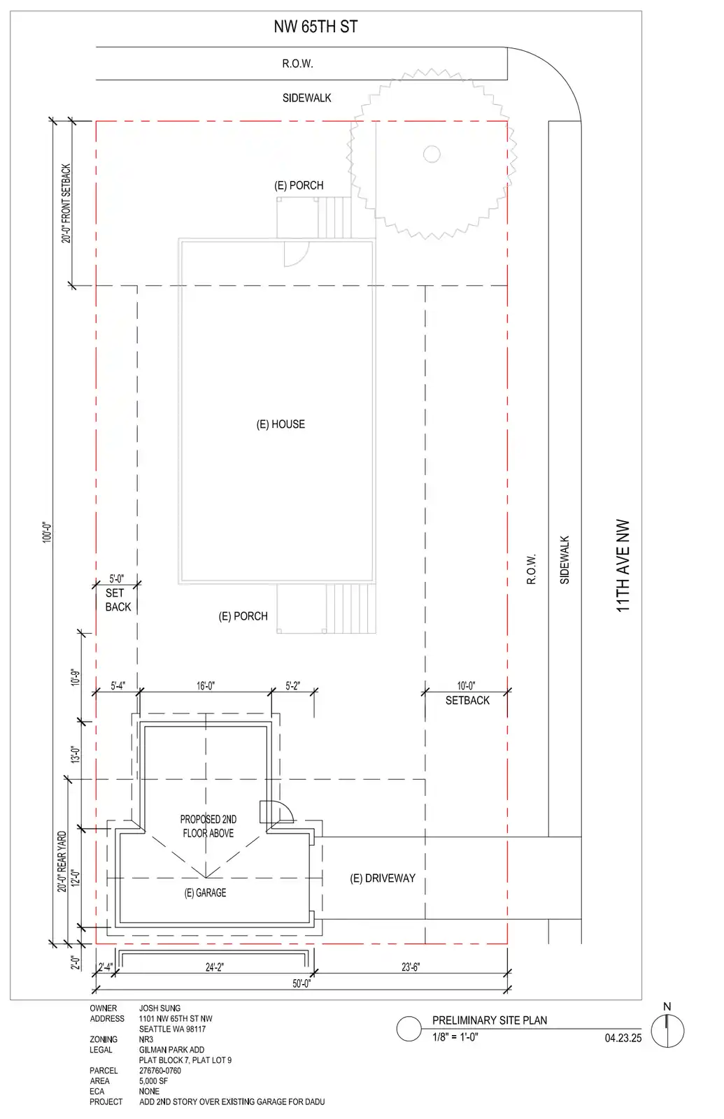 Site plan for 6411 11th Ave NW