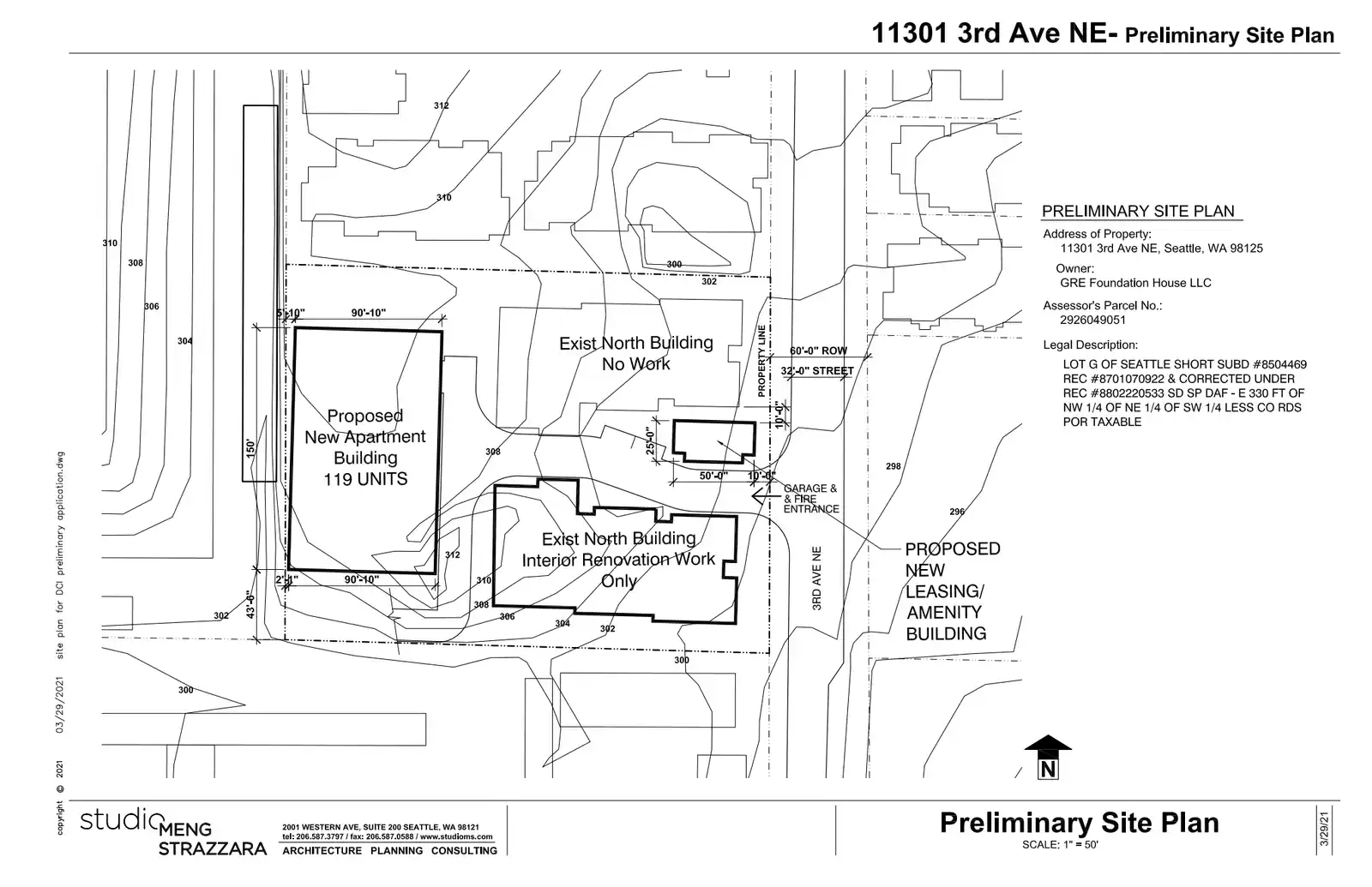 Site plan for 11301 3rd Ave NE