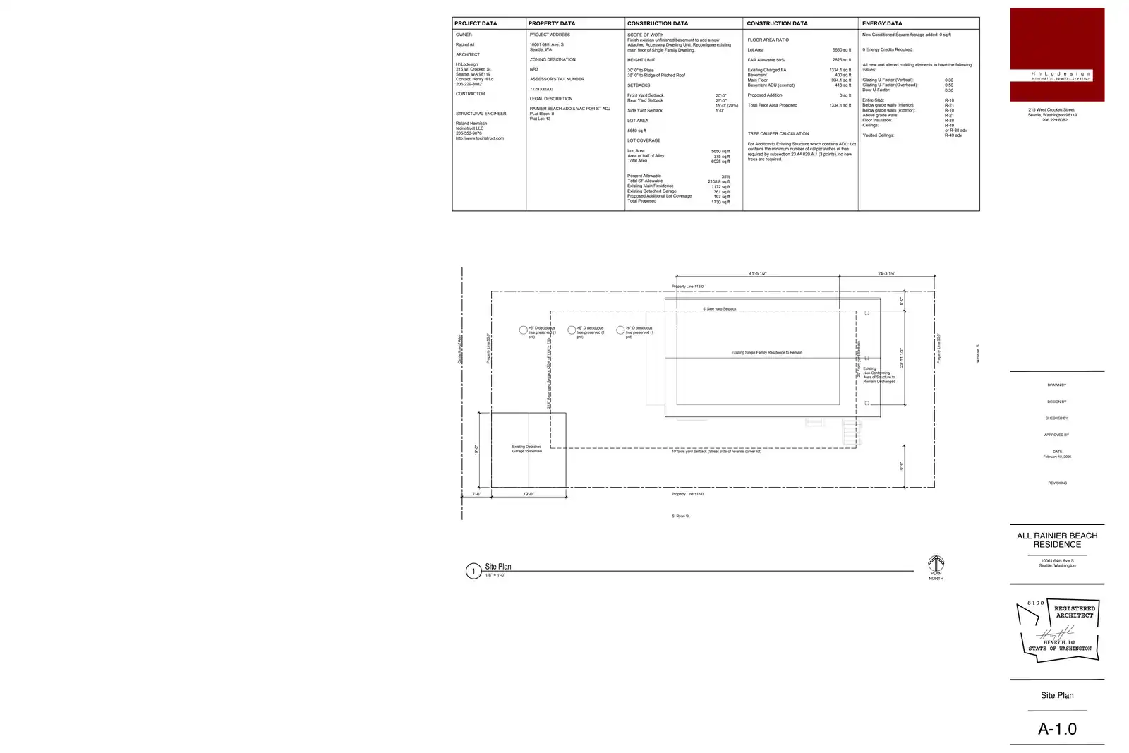 Site plan for 10061 64th Ave S