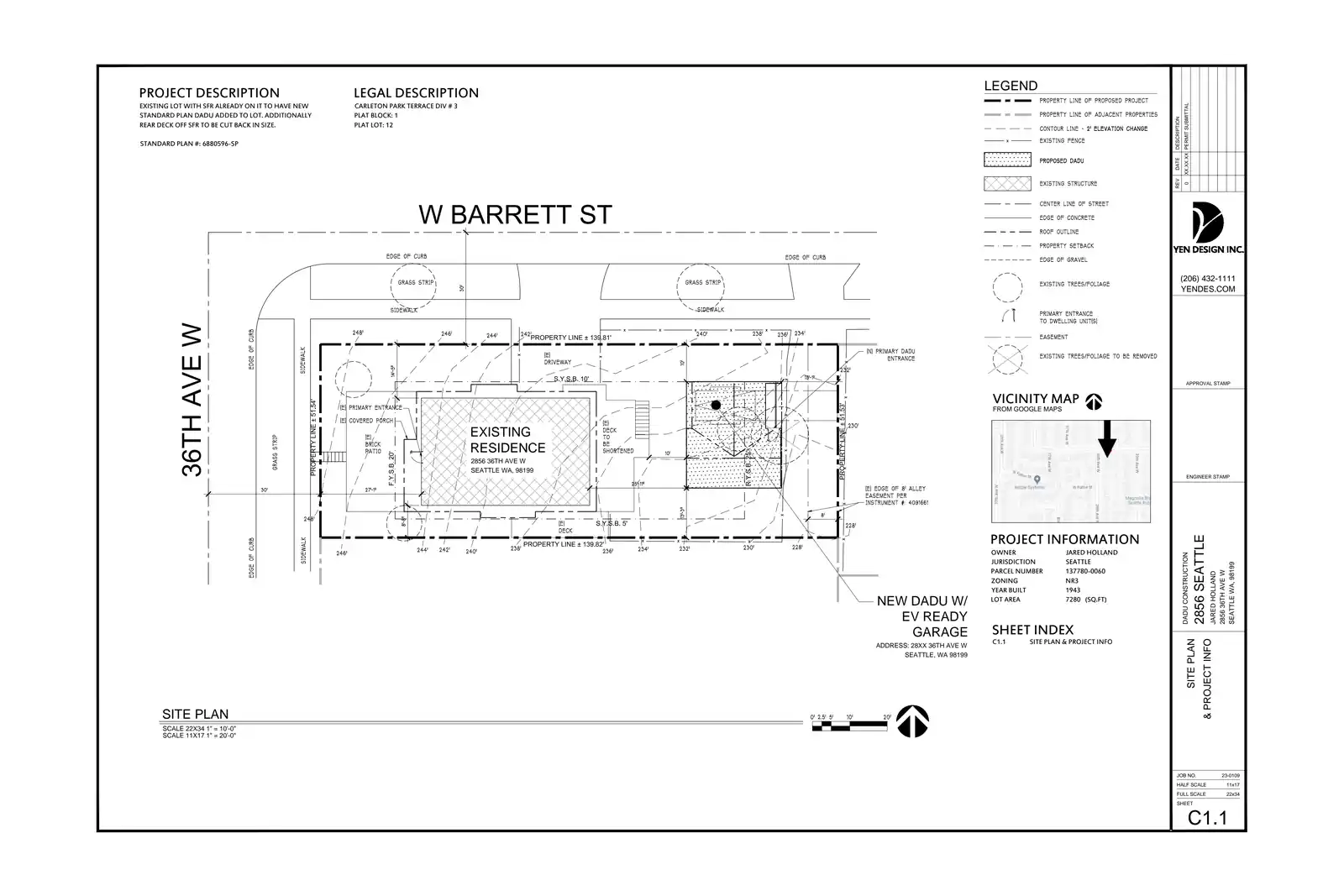Site plan for 2856 36th Ave W