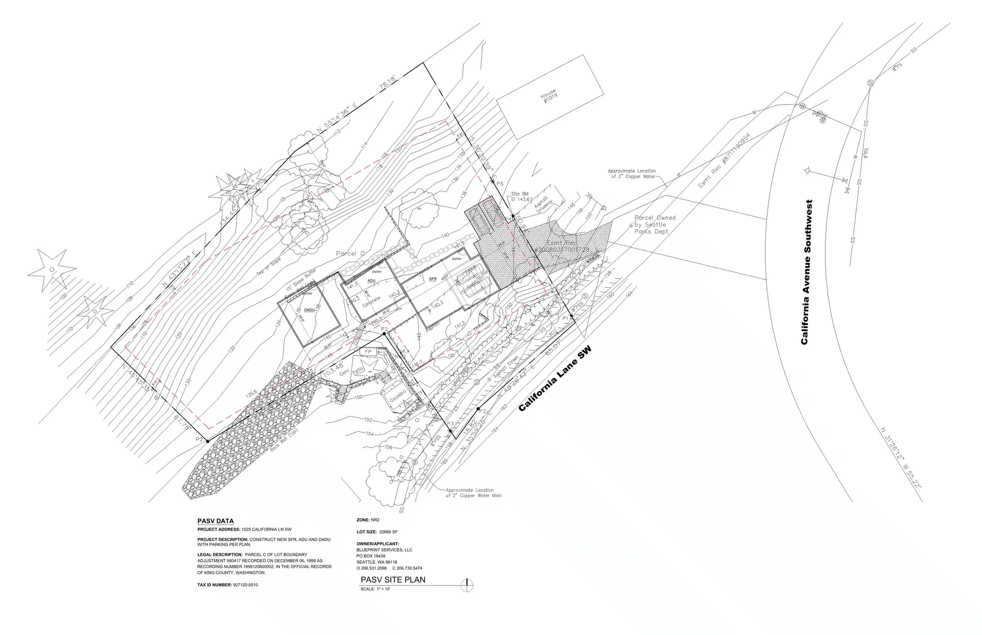 Site plan for 1025 California Ln SW