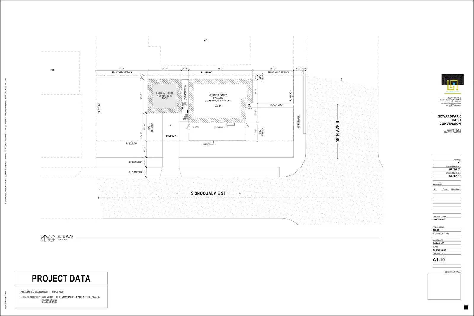 Site plan for 4533 50th Ave S