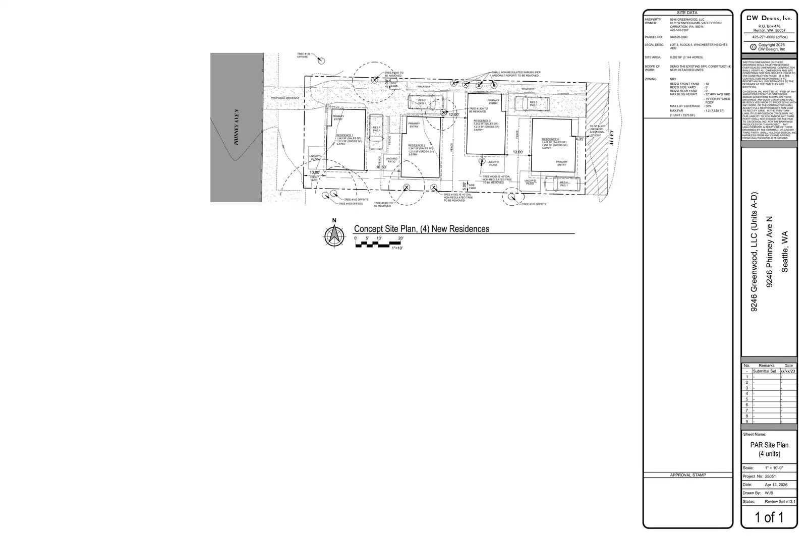 Site plan for 9246 Phinney Ave N