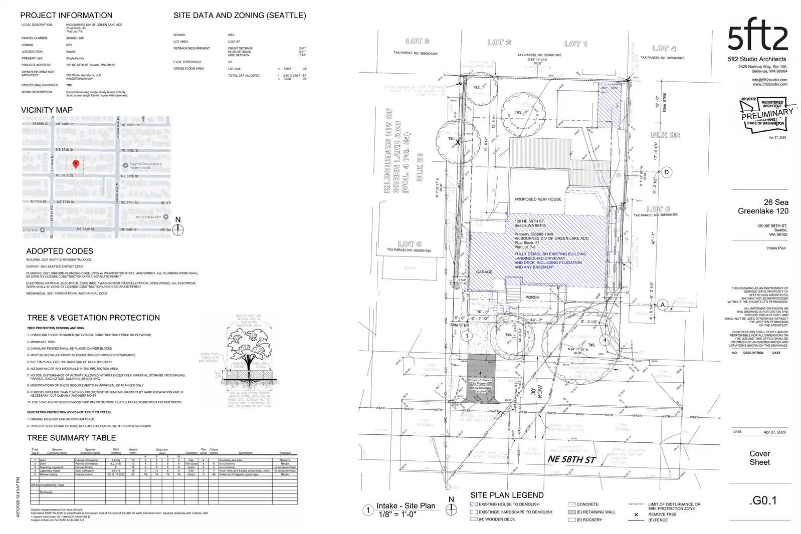 Site plan for 120 NE 58th St