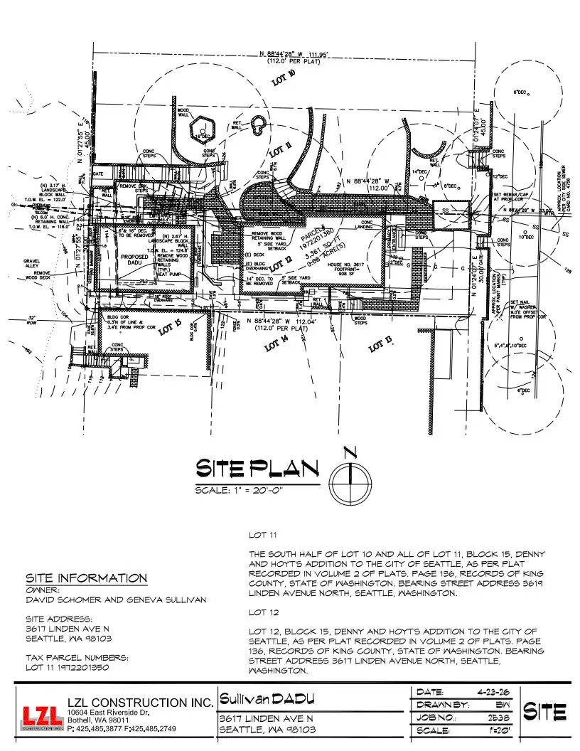 Site plan for 3617 Linden Ave N