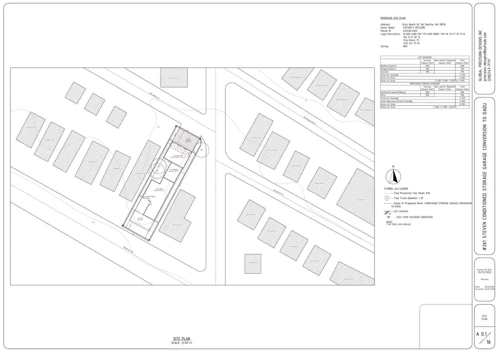 Site plan for 3444 Beach Dr SW