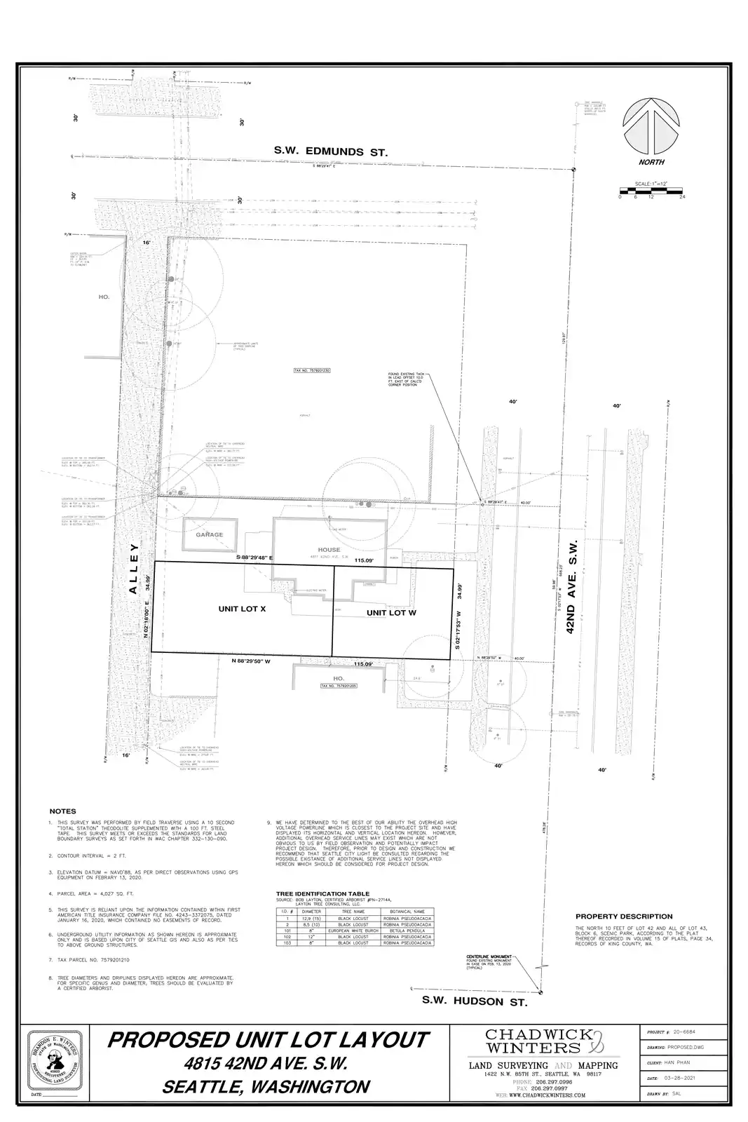 Site plan for 4815 42nd Ave SW