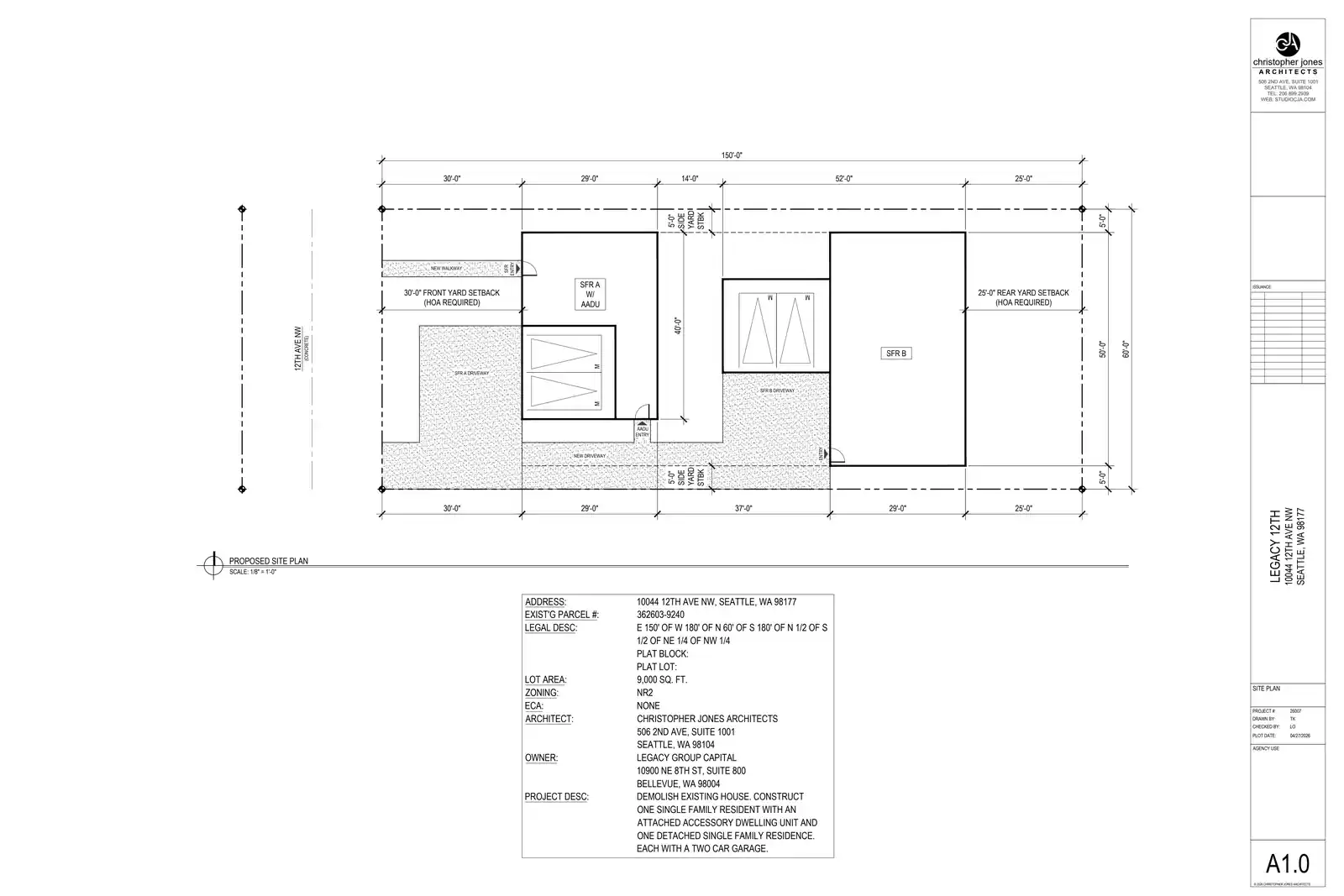 Site plan for 10044 12th Ave NW