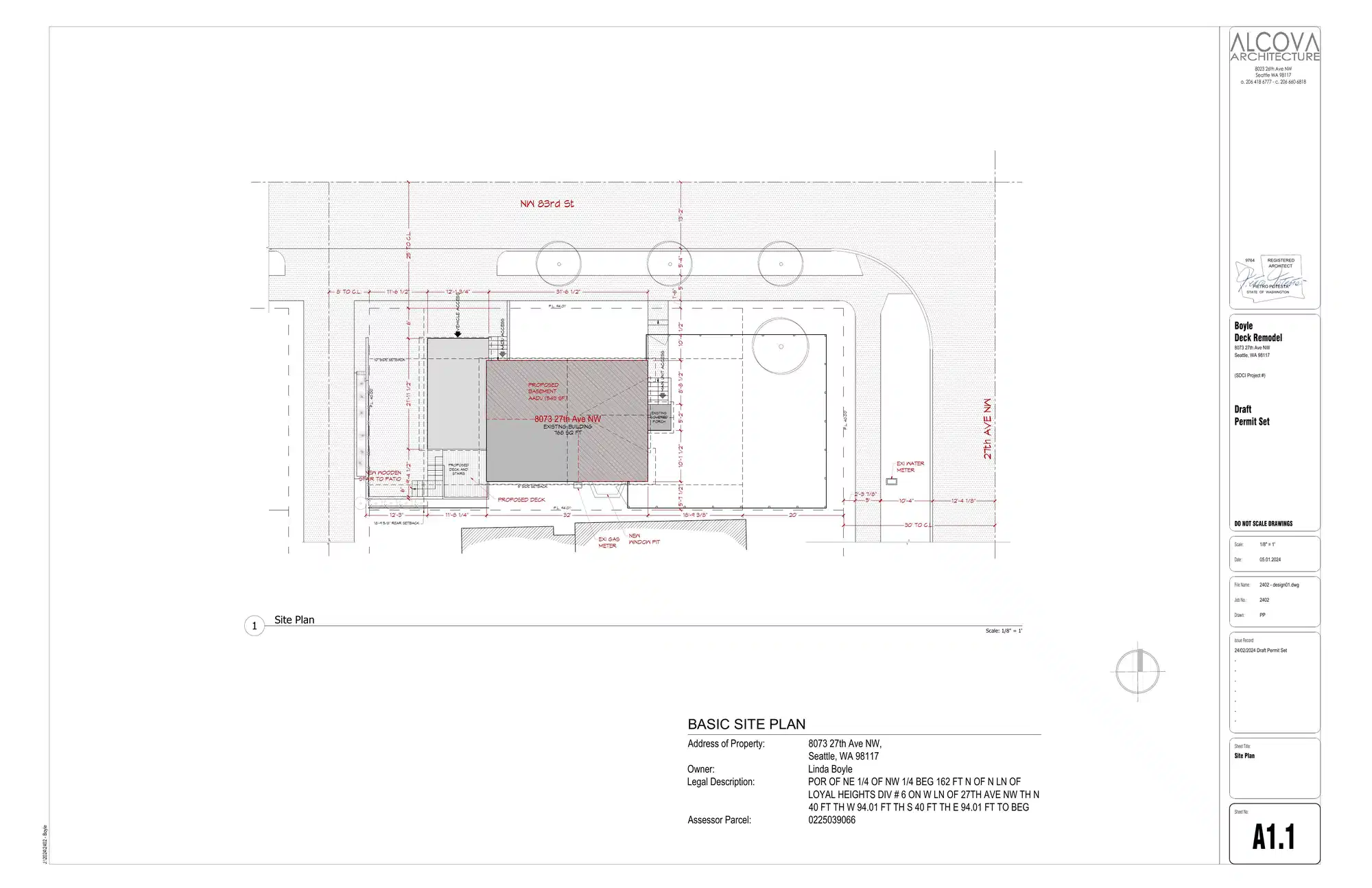 Site plan for 8073 27th Ave NW