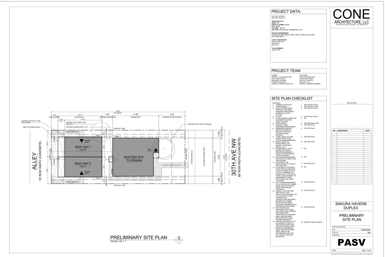 Site plan for 8317 30th Ave NW