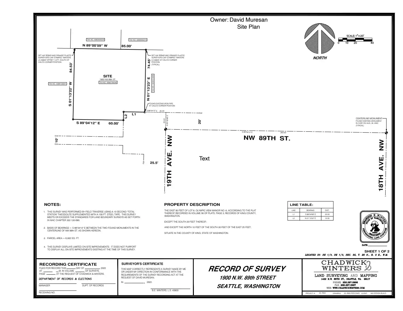 Site plan for 1900 NW 89th St