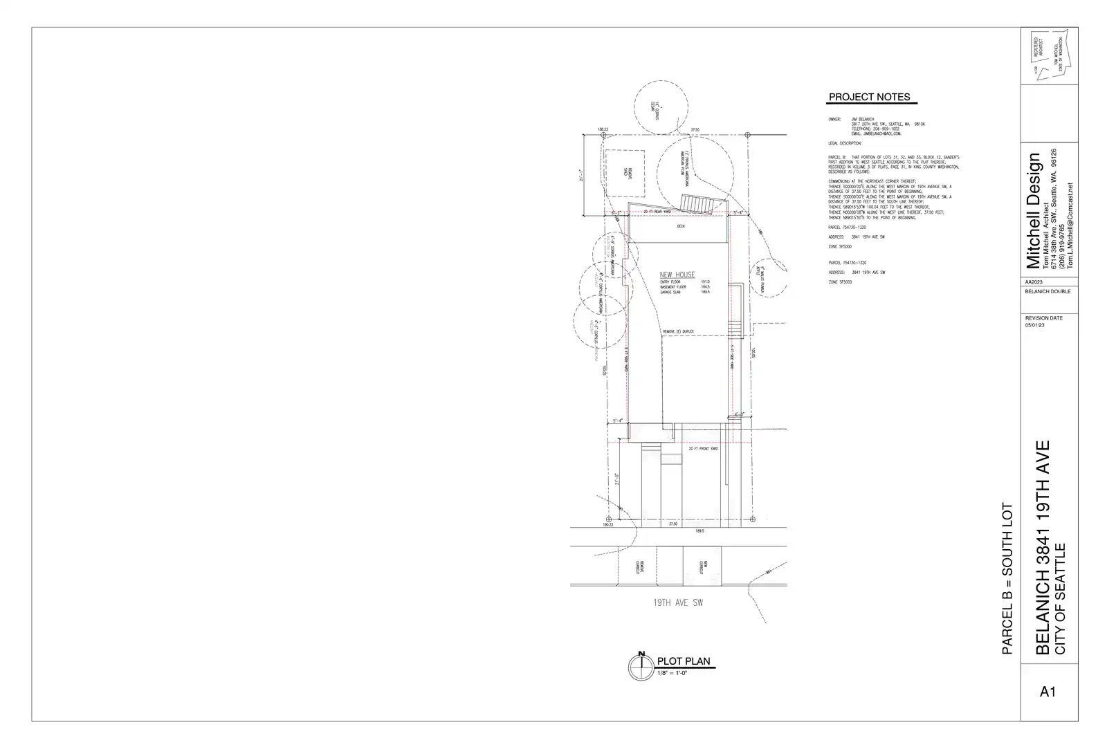 Site plan for 3843 19th Ave SW