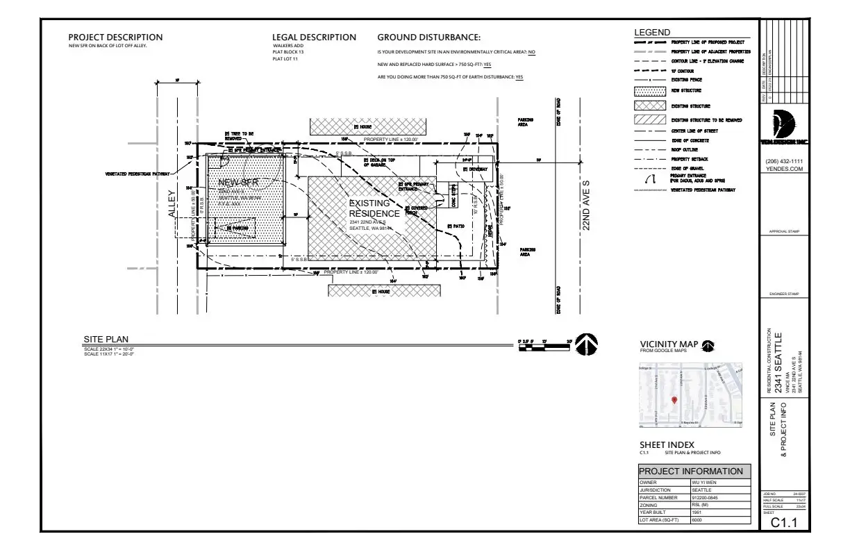Site plan for 2341 22nd Ave S
