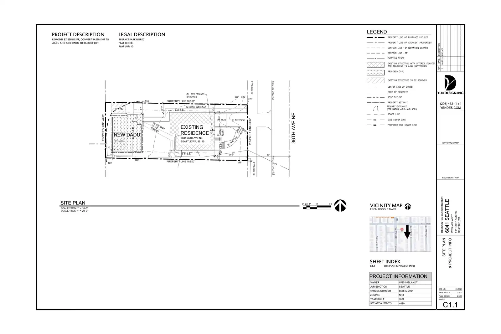 Site plan for 6841 36th Ave NE