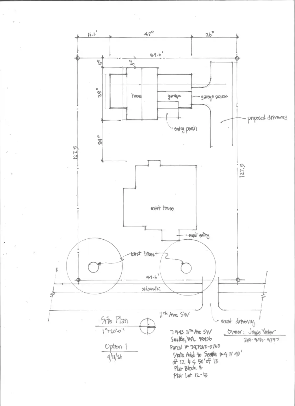 Site plan for 7943 11th Ave SW