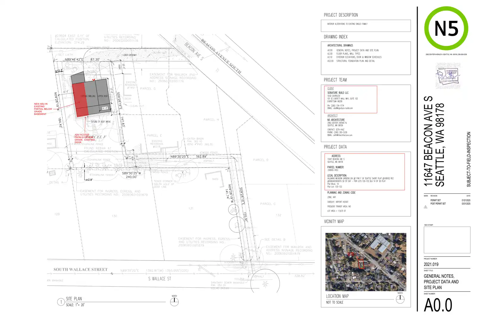 Site plan for 11647 Beacon Ave S