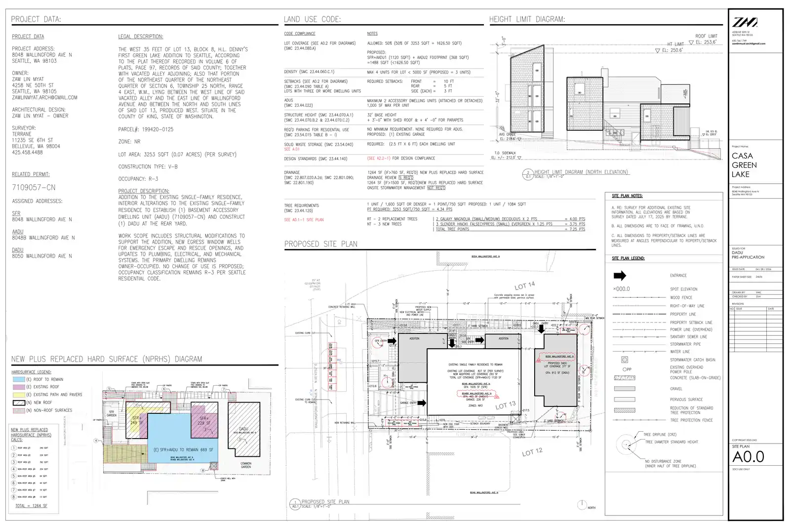 Site plan for 8050 Wallingford Ave N