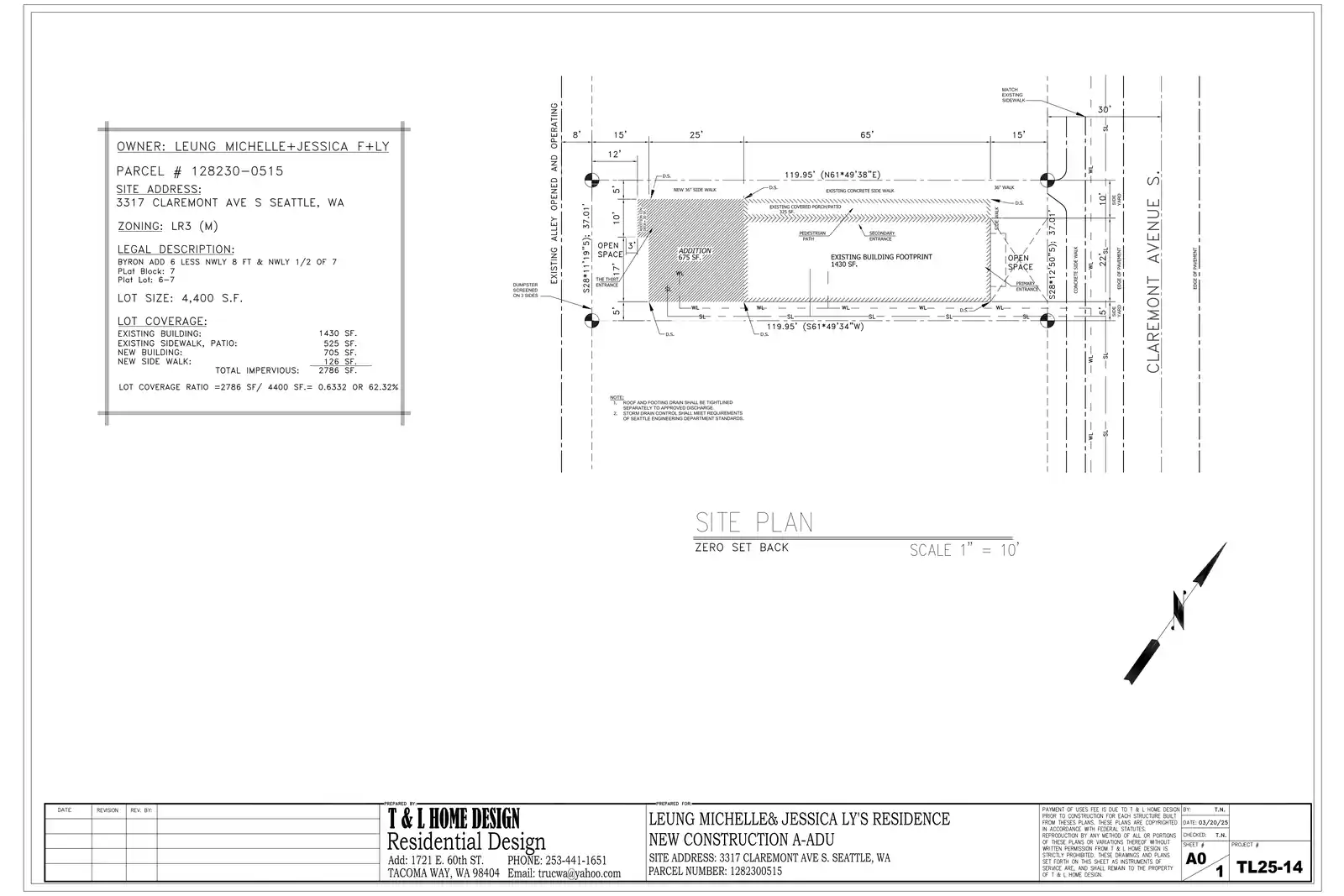 Site plan for 3317 Claremont Ave S