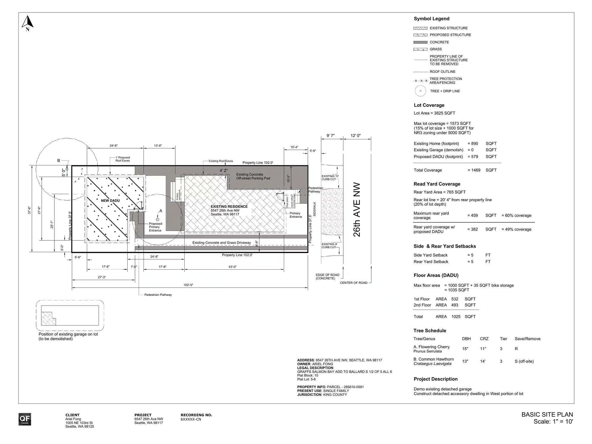 Site plan for 6545 26th Ave NW