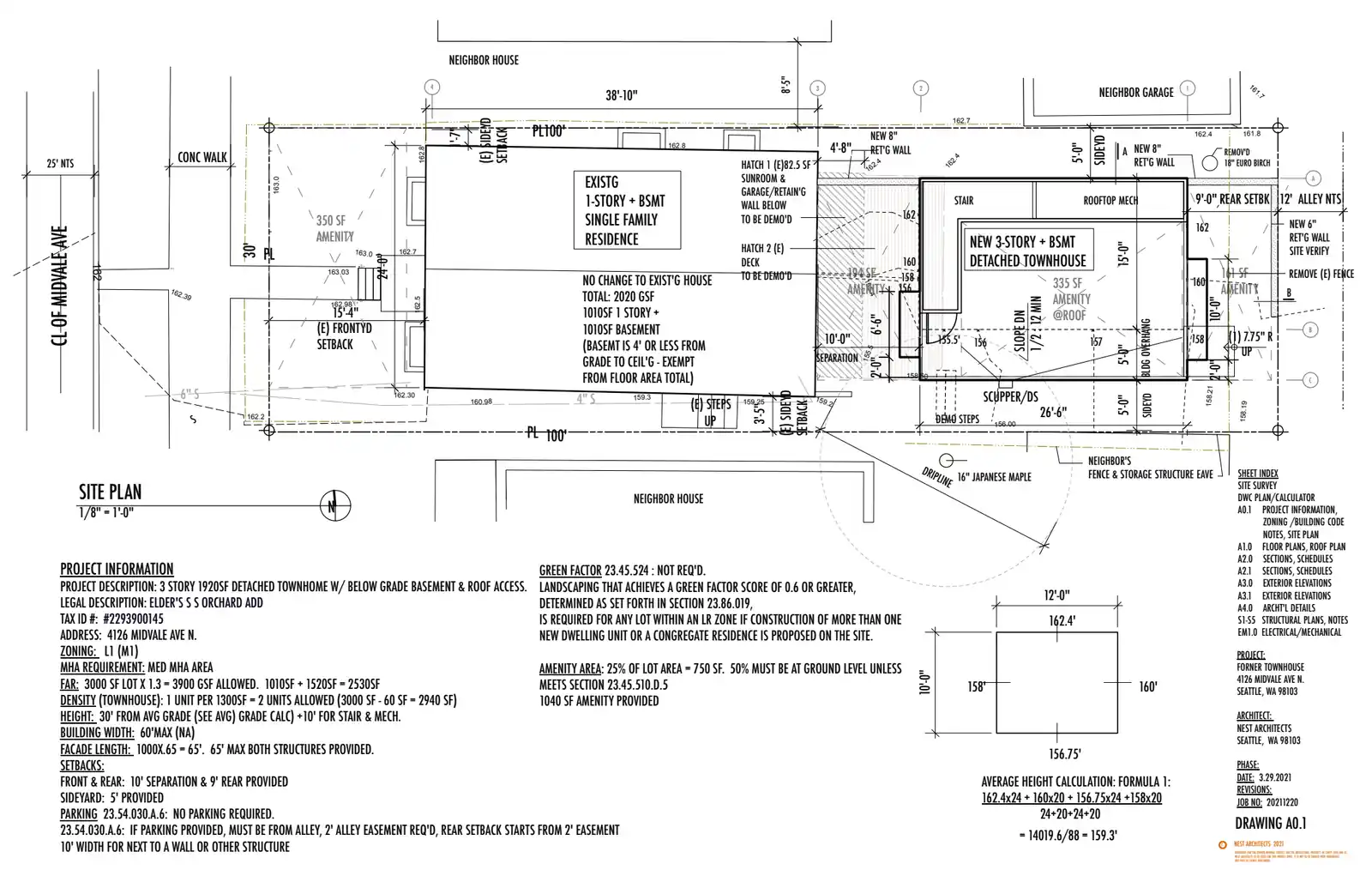Site plan for 4126 Midvale Ave N