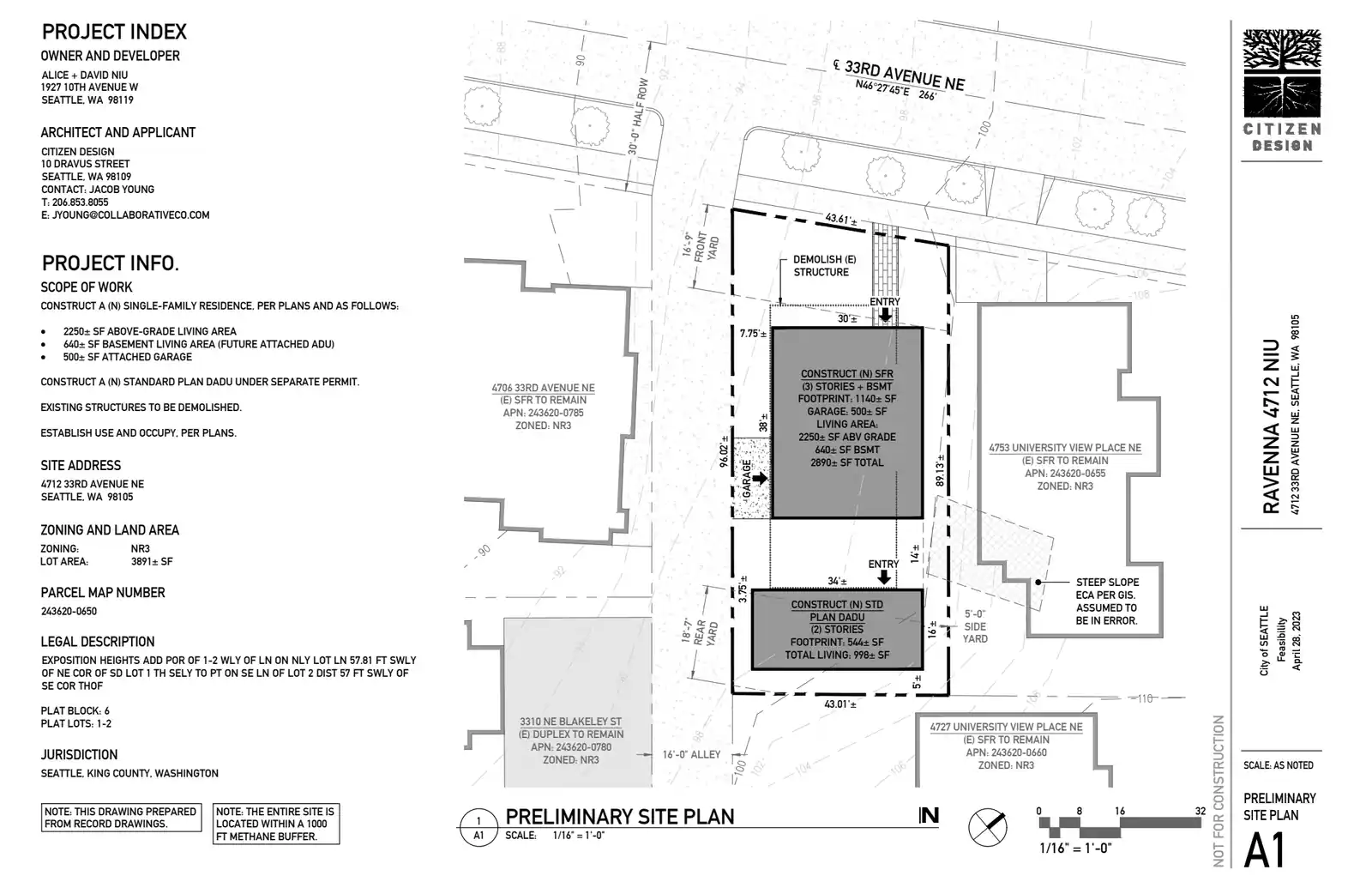 Site plan for 4712 33rd Ave NE