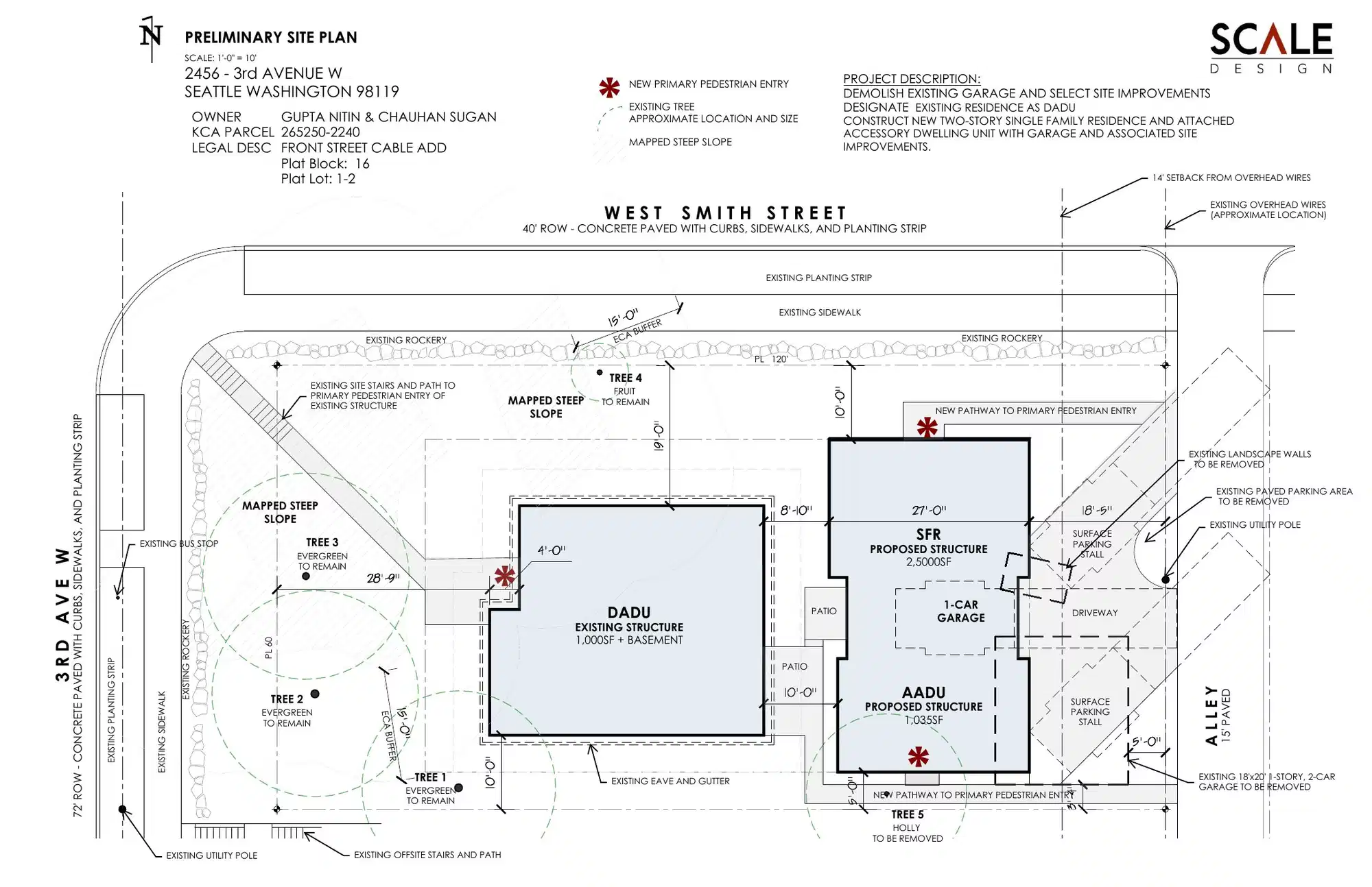 Site plan for 2456 3rd Ave W