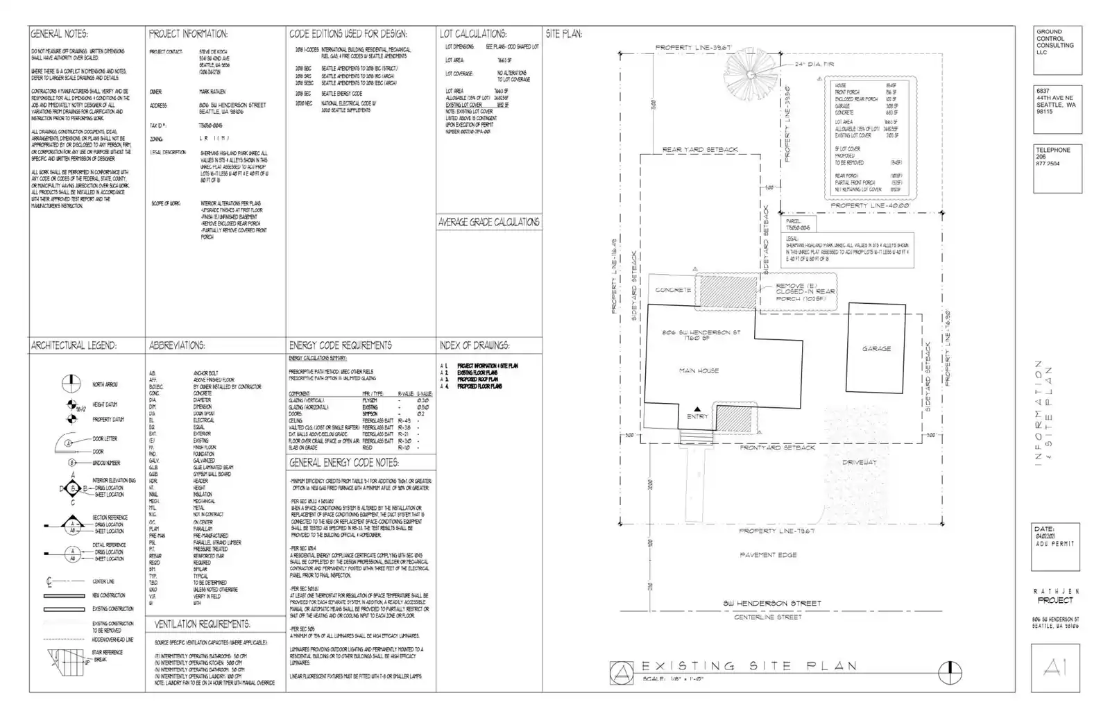 Site plan for 806 SW Henderson St