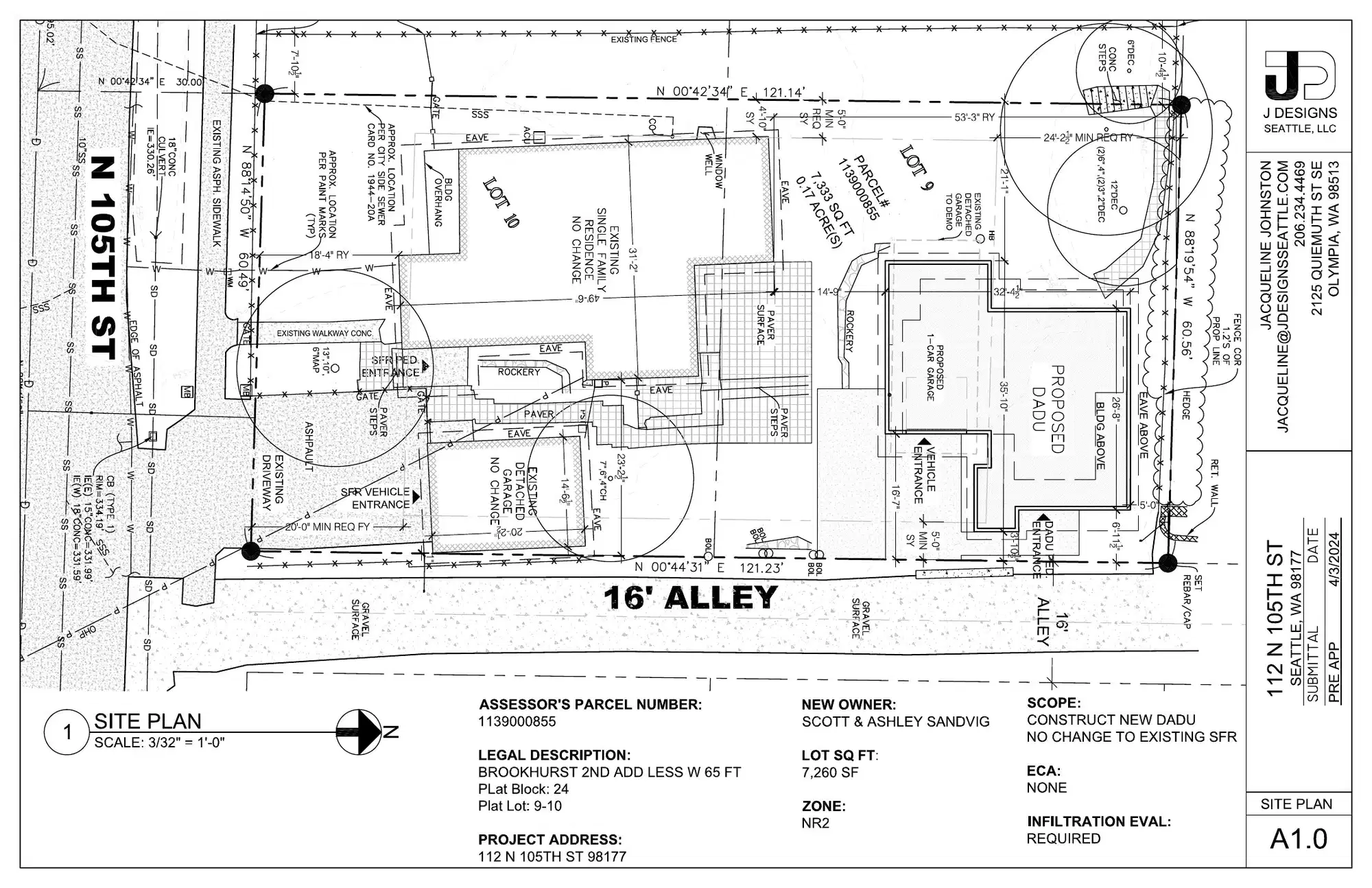 Site plan for 114 N 105th St