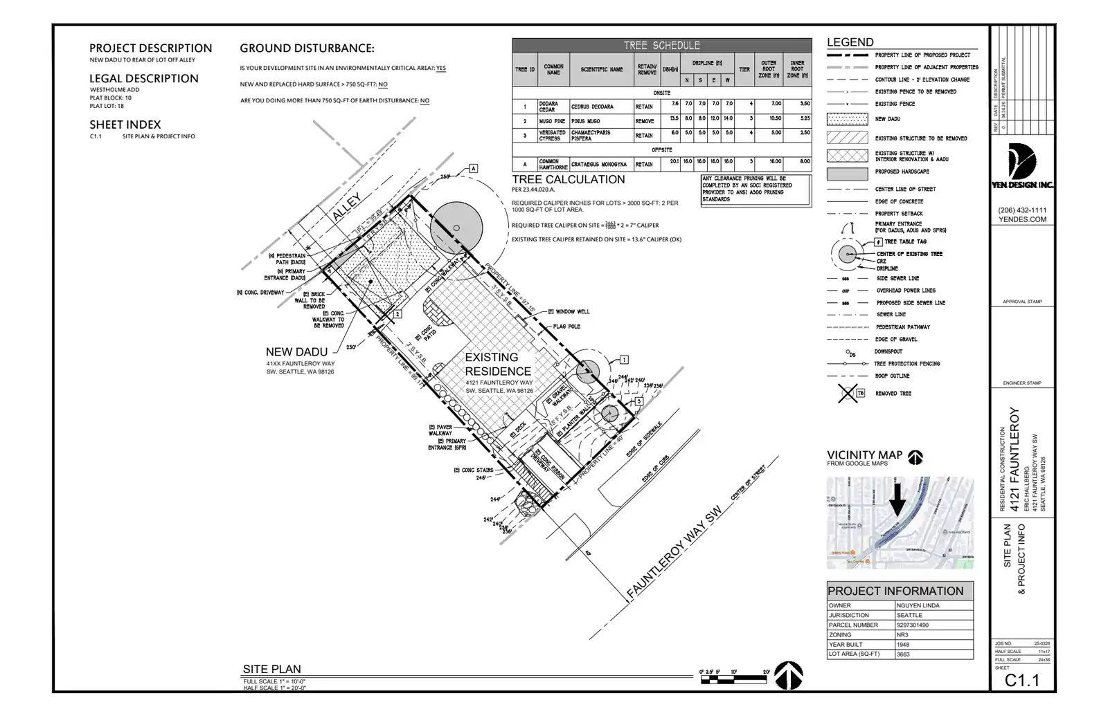 Site plan for 4121 Fauntleroy Way SW